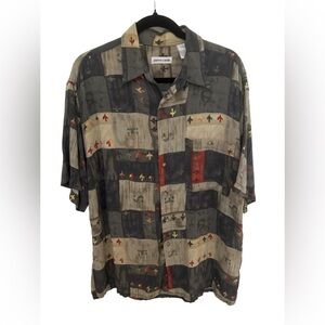 Pierre Cardin Button Up Shirt Cactus Print Multicolor Large